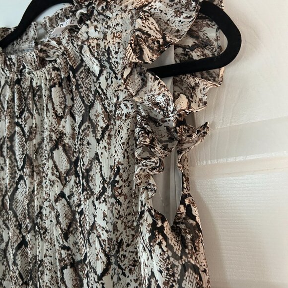 TCEC Snake Print Smocked Waist Mini Dress Size Large - Picture 10 of 12